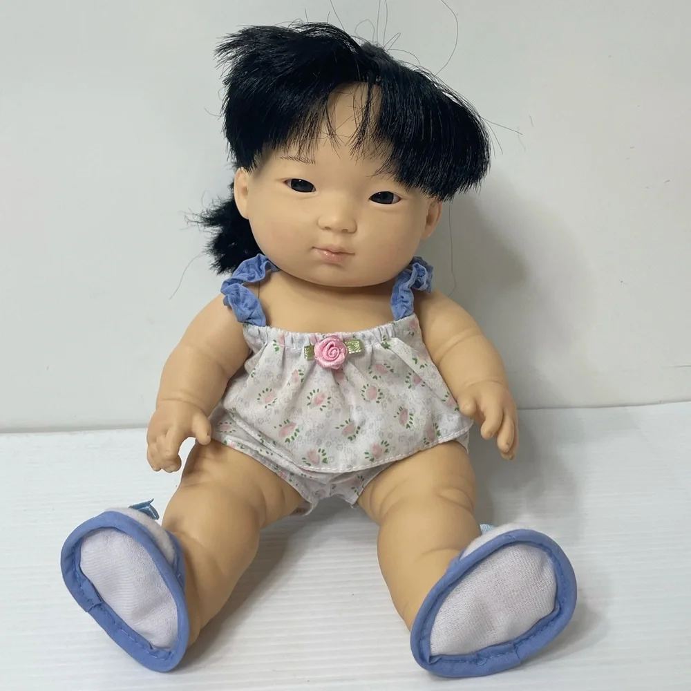 Rare Vintage Doll Y2K Toys Lots To Love Asian Baby Ethnic Brown Hair Blue Pink
